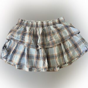 ❤️❤️Aerie Plaid Mini Skirt in Blue and Orange